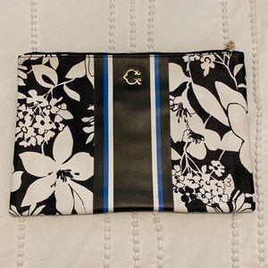 NWT! C. Wonder Floral Clutch with Stripe Detail